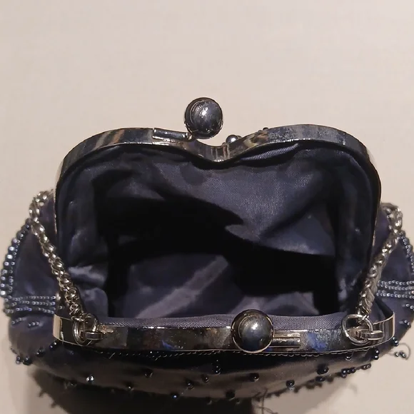 Buoux Terner Mini Grey Beaded Evening Bag - Picture 4 of 8